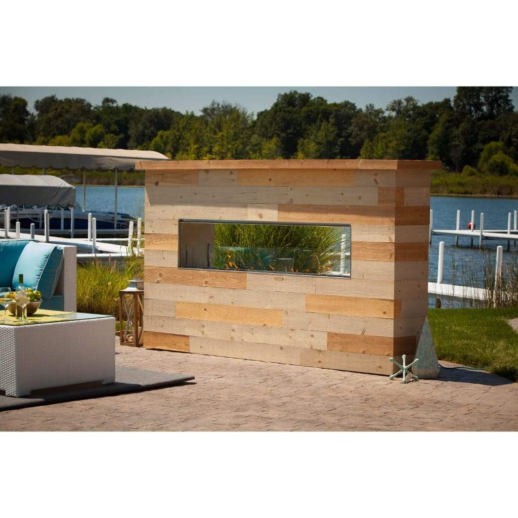 Firegear Kalea Bay LED 60" Linear Outdoor Stainless Steel Vent-Free Propane Gas Fireplace