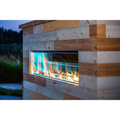 Firegear Kalea Bay LED 72" Linear Outdoor Stainless Steel Vent-Free Natural Gas Fireplace