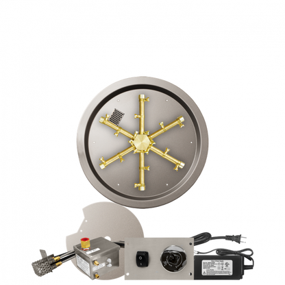 Firegear Pro Series 19" Round Drop-In Pan Natural Gas Fire Pit Burner System With All Weather Electronic Ignition System