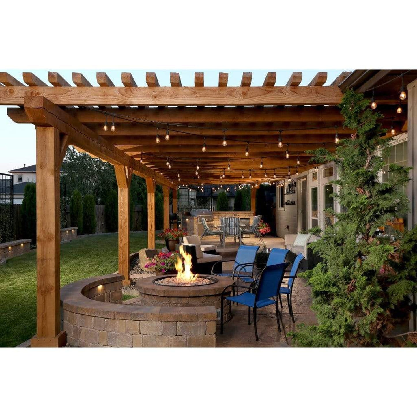 Firegear Pro Series 19" Round Drop-In Pan Natural Gas Fire Pit Burner System With Match Throw Ignition System