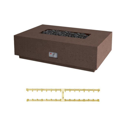 Firegear Pro Series Sanctuary 1 56" Chocolate Rectangular Propane Gas Fire Table With Thermocouple Piloted Safety Ignition System
