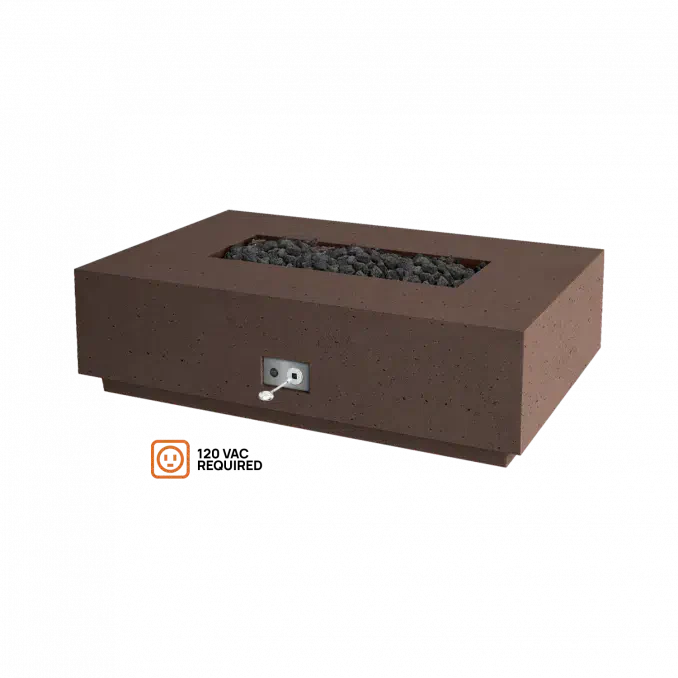 Firegear Pro Series Sanctuary 1 56" Chocolate Rectangular Propane Gas Fire Table With All Weather Electronic Ignition System