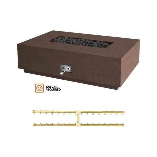 Firegear Pro Series Sanctuary 1 56" Chocolate Rectangular Natural Gas Fire Table With All Weather Electronic Ignition System