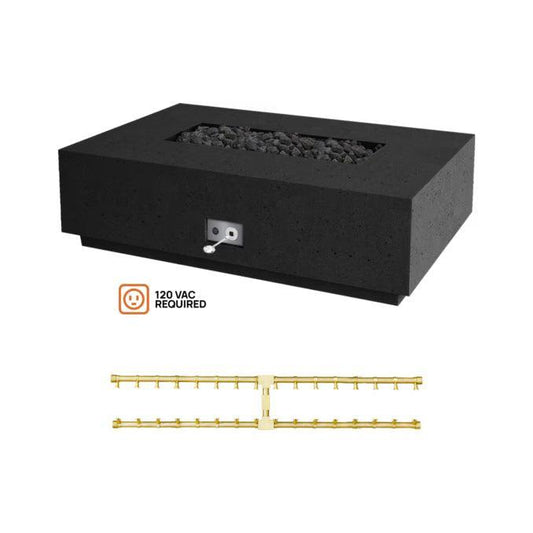 Firegear Pro Series Sanctuary 1 56" Raven Rectangular Propane Gas Fire Table With All Weather Electronic Ignition System