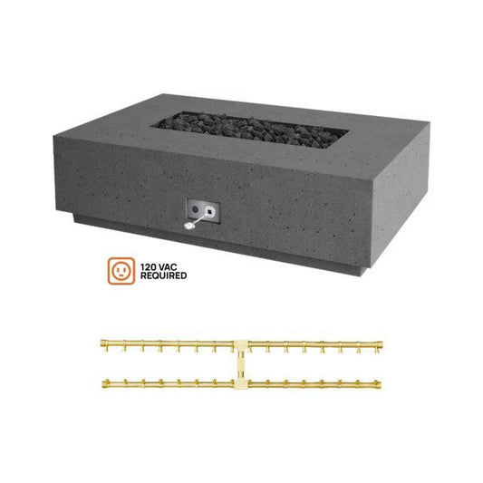 Firegear Pro Series Sanctuary 1 56" Slate Rectangular Propane Gas Fire Table With All Weather Electronic Ignition System