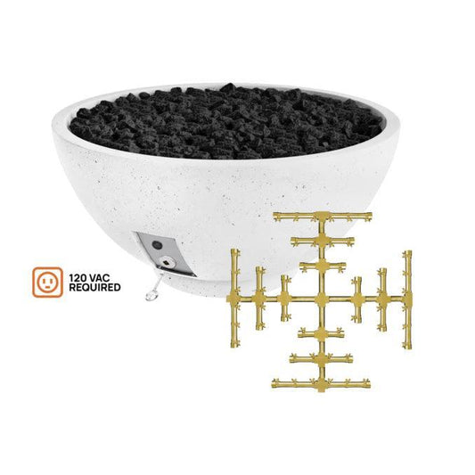 Firegear Pro Series Sanctuary 2 39" Arctic Round Propane Gas Fire Pit Bowl With All Weather Electronic Ignition System