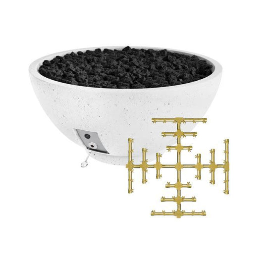 Firegear Pro Series Sanctuary 2 39" Arctic Round Propane Gas Fire Pit Bowl With Match Throw Ignition System