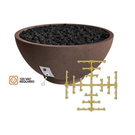Firegear Pro Series Sanctuary 2 39" Chocolate Round Propane Gas Fire Pit Bowl With All Weather Electronic Ignition System