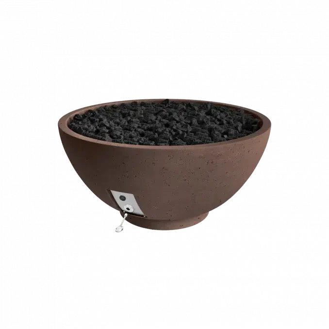 Firegear Pro Series Sanctuary 2 39" Chocolate Round Propane Gas Fire Pit Bowl With Match Throw Ignition System
