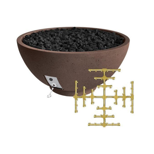 Firegear Pro Series Sanctuary 2 39" Chocolate Round Propane Gas Fire Pit Bowl With Match Throw Ignition System