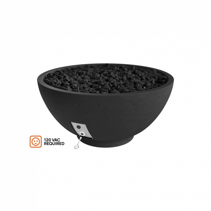 Firegear Pro Series Sanctuary 2 39" Raven Round Propane Gas Fire Pit Bowl With All Weather Electronic Ignition System