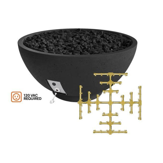 Firegear Pro Series Sanctuary 2 39" Raven Round Propane Gas Fire Pit Bowl With All Weather Electronic Ignition System