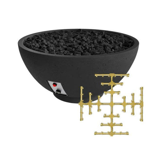 Firegear Pro Series Sanctuary 2 39" Raven Round Natural Gas Fire Pit Bowl With Thermocouple Piloted Safety Ignition System