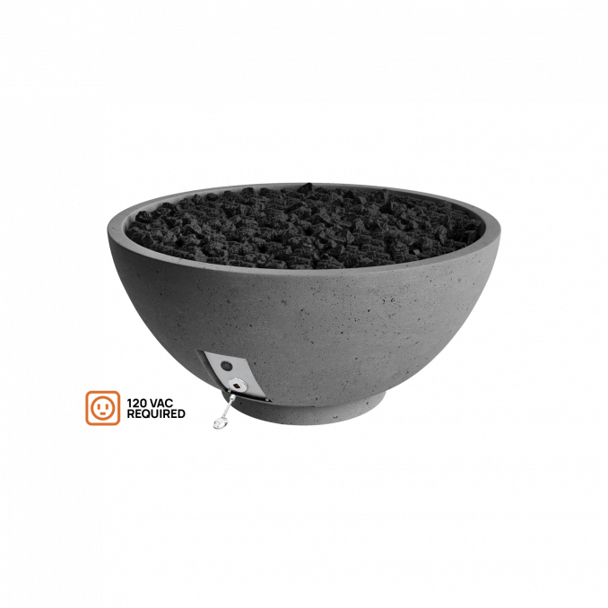 Firegear Pro Series Sanctuary 2 39" Slate Round Propane Gas Fire Pit Bowl With All Weather Electronic Ignition System