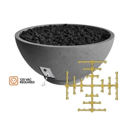 Firegear Pro Series Sanctuary 2 39" Slate Round Propane Gas Fire Pit Bowl With All Weather Electronic Ignition System