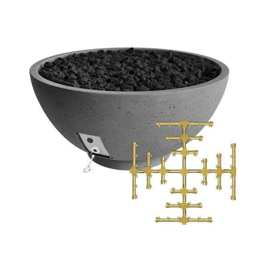 Firegear Pro Series Sanctuary 2 39" Slate Round Propane Gas Fire Pit Bowl With Match Throw Ignition System