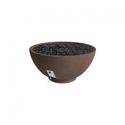 Firegear Pro Series Sanctuary 3 29" Chocolate Round Propane Gas Fire Pit Bowl With Match Throw Ignition System