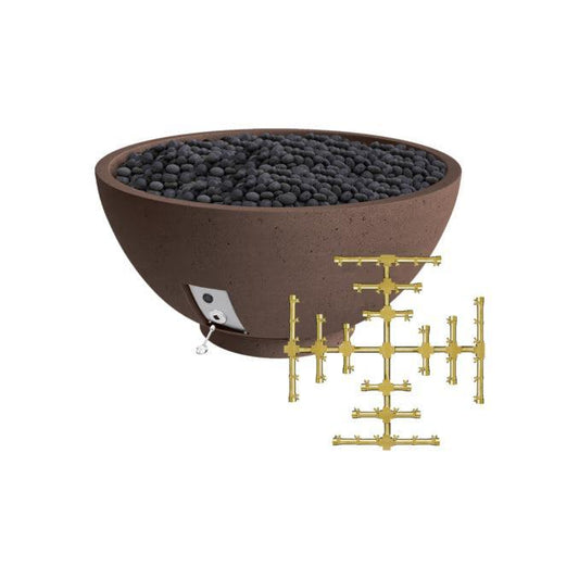 Firegear Pro Series Sanctuary 3 29" Chocolate Round Propane Gas Fire Pit Bowl With Match Throw Ignition System