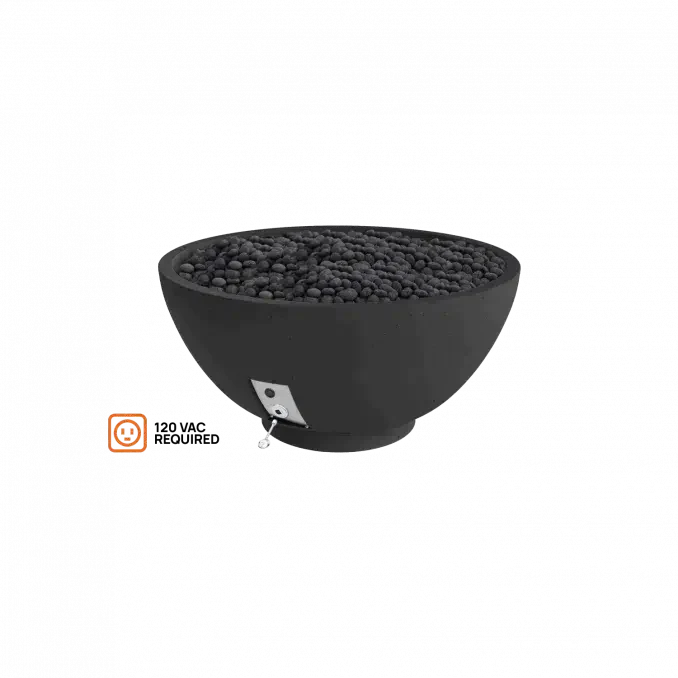 Firegear Pro Series Sanctuary 3 29" Raven Round Propane Gas Fire Pit Bowl With All Weather Electronic Ignition System