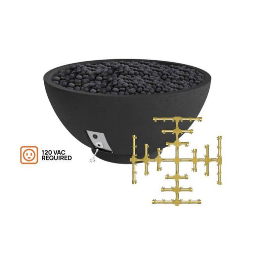 Firegear Pro Series Sanctuary 3 29" Raven Round Propane Gas Fire Pit Bowl With All Weather Electronic Ignition System