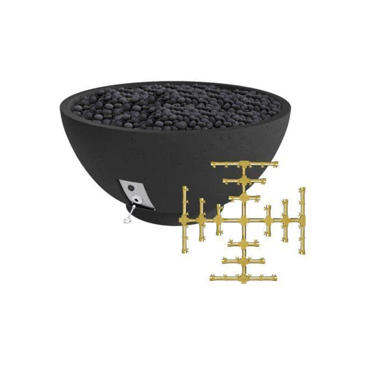 Firegear Pro Series Sanctuary 3 29" Raven Round Propane Gas Fire Pit Bowl With Match Throw Ignition System