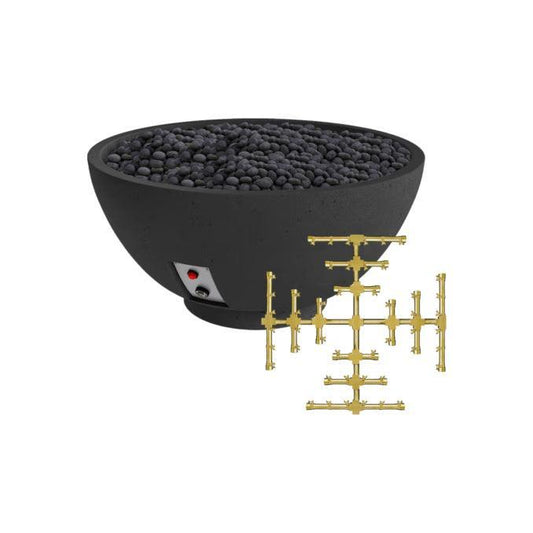 Firegear Pro Series Sanctuary 3 29" Raven Round Propane Gas Fire Pit Bowl With Thermocouple Piloted Safety Ignition System