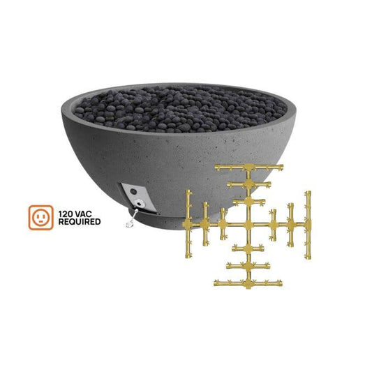 Firegear Pro Series Sanctuary 3 29" Slate Round Propane Gas Fire Pit Bowl With All Weather Electronic Ignition System
