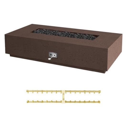 Firegear Pro Series Sanctuary 76 76" Chocolate Rectangular Propane Gas Fire Table With Match Throw Ignition System