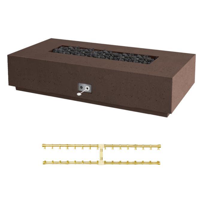 Firegear Pro Series Sanctuary 76 76" Chocolate Rectangular Natural Gas Fire Table With Match Throw Ignition System
