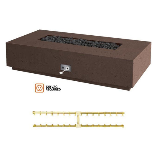 Firegear Pro Series Sanctuary 76 76" Chocolate Rectangular Propane Gas Fire Table With All Weather Electronic Ignition System
