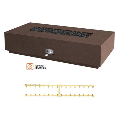 Firegear Pro Series Sanctuary 76 76" Chocolate Rectangular Propane Gas Fire Table With All Weather Electronic Ignition System