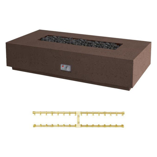 Firegear Pro Series Sanctuary 76 76" Chocolate Rectangular Propane Gas Fire Table With Thermocouple Piloted Safety Ignition System