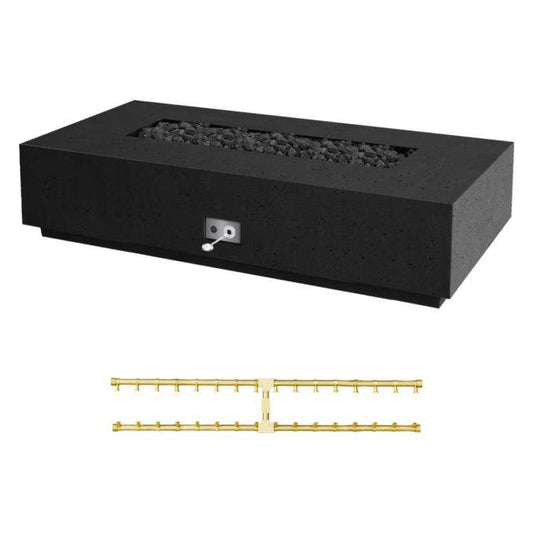 Firegear Pro Series Sanctuary 76 76" Raven Rectangular Propane Gas Fire Table With Match Throw Ignition System