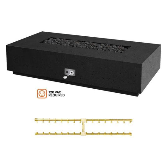 Firegear Pro Series Sanctuary 76 76" Raven Rectangular Propane Gas Fire Table With All Weather Electronic Ignition System