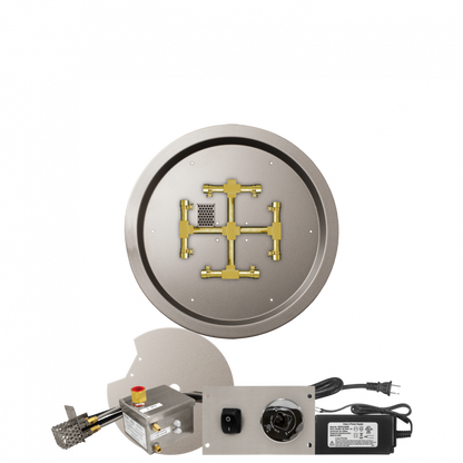 Firegear Pro Series Snowflake 19" Round Drop-In Pan Natural Gas Fire Pit Burner System With All Weather Electronic Ignition System