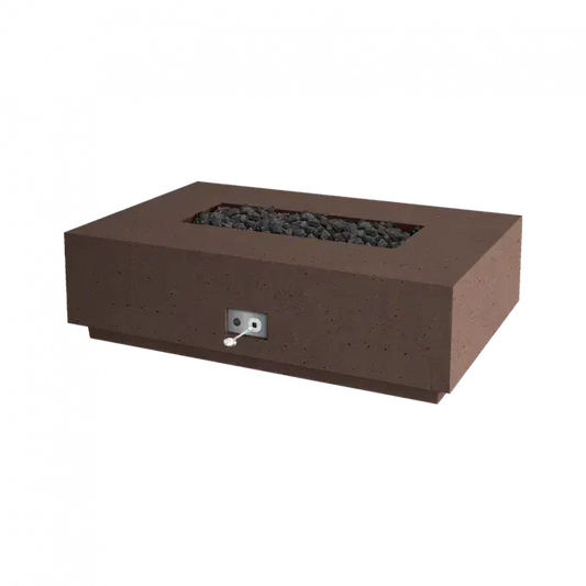 Firegear Sanctuary 1 56" Chocolate Rectangular Stainless Steel Natural Gas Fire Table With Match Throw Ignition System
