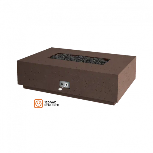 Firegear Sanctuary 1 56" Chocolate Rectangular Stainless Steel Propane Gas Fire Table With All Weather Electronic Ignition System