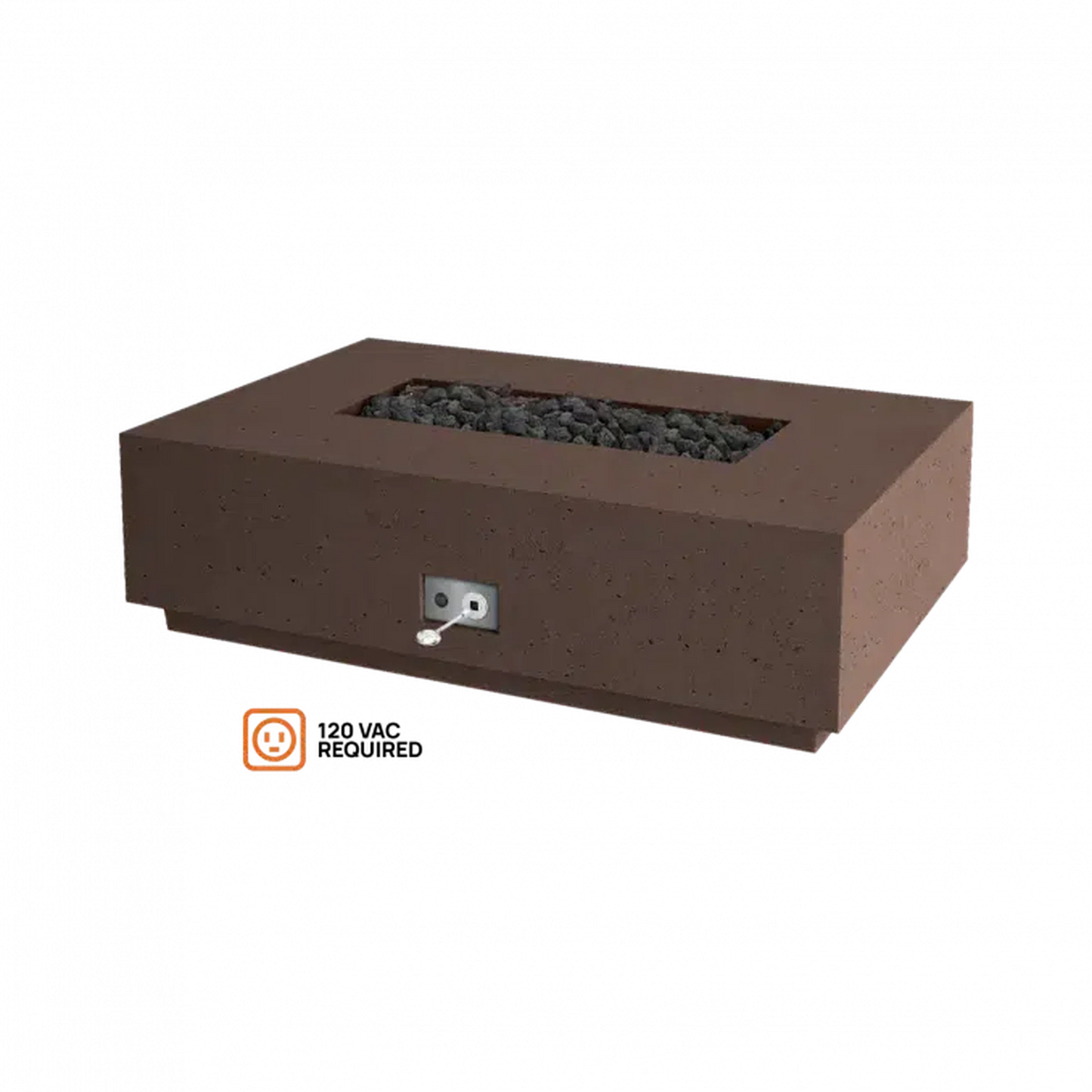 Firegear Sanctuary 1 56" Chocolate Rectangular Stainless Steel Propane Gas Fire Table With All Weather Electronic Ignition System