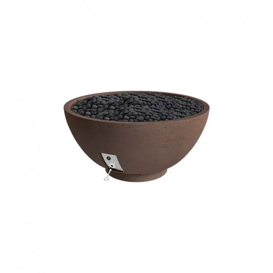 Firegear Sanctuary 3 30" Chocolate Round Natural Gas Fire Pit Bowl With Match Throw Ignition System