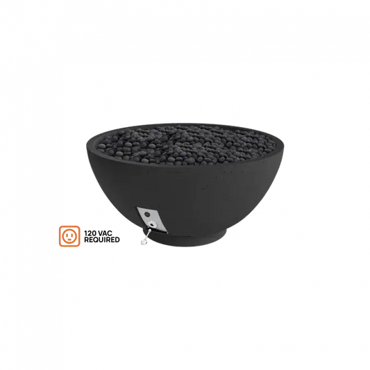Firegear Sanctuary 3 30" Raven Round Natural Gas Fire Pit Bowl With All Weather Electronic Ignition System