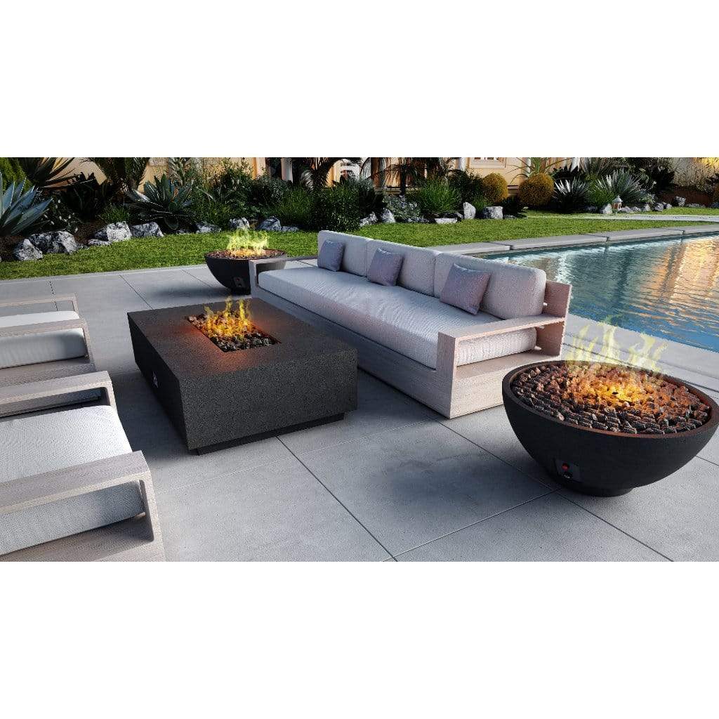 Firegear Sanctuary 76 76" Arctic Rectangular Stainless Steel Natural Gas Fire Table With Match Throw Ignition System