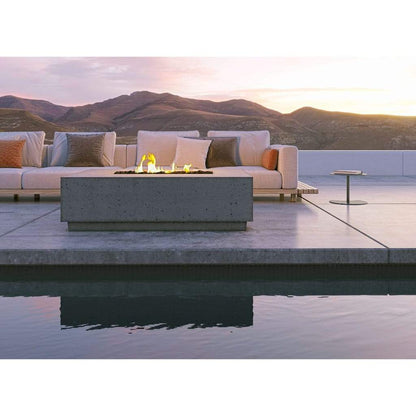 Firegear Sanctuary 76 76" Arctic Rectangular Stainless Steel Natural Gas Fire Table With Thermocouple Piloted Safety Ignition System