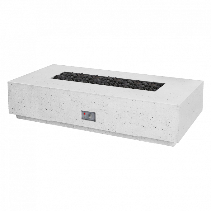 Firegear Sanctuary 76 76" Arctic Rectangular Stainless Steel Natural Gas Fire Table With Thermocouple Piloted Safety Ignition System