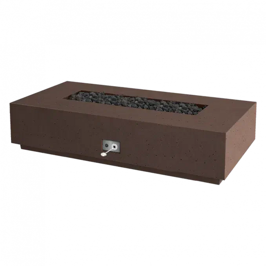Firegear Sanctuary 76 76" Chocolate Rectangular Stainless Steel Natural Gas Fire Table With All Weather Electronic Ignition System