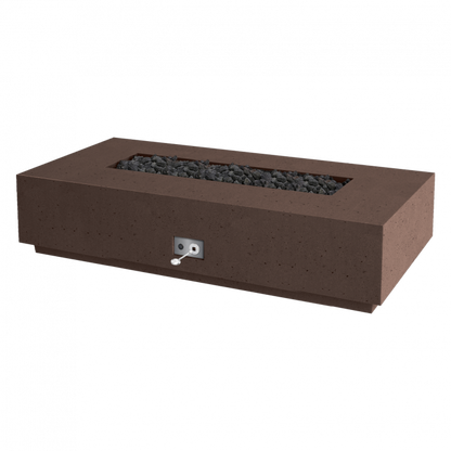 Firegear Sanctuary 76 76" Chocolate Rectangular Stainless Steel Natural Gas Fire Table With Match Throw Ignition System