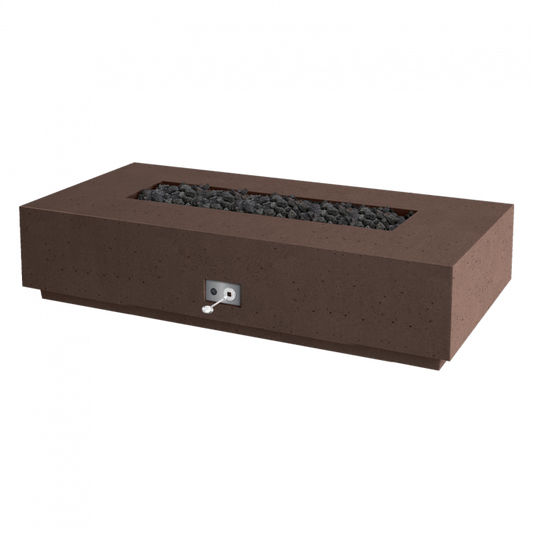 Firegear Sanctuary 76 76" Chocolate Rectangular Stainless Steel Natural Gas Fire Table With Match Throw Ignition System