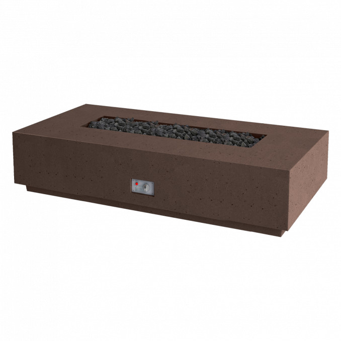 Firegear Sanctuary 76 76" Chocolate Rectangular Stainless Steel Propane Gas Fire Table With Thermocouple Piloted Safety Ignition System