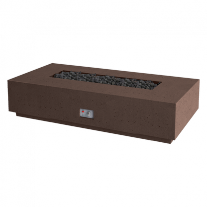 Firegear Sanctuary 76 76" Chocolate Rectangular Stainless Steel Propane Gas Fire Table With Thermocouple Piloted Safety Ignition System