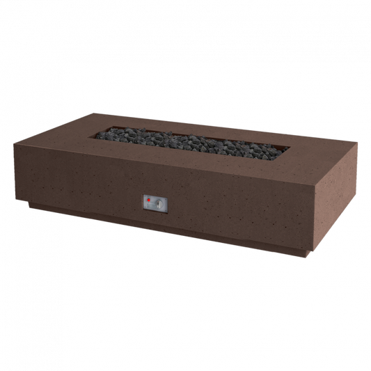 Firegear Sanctuary 76 76" Chocolate Rectangular Stainless Steel Propane Gas Fire Table With Thermocouple Piloted Safety Ignition System