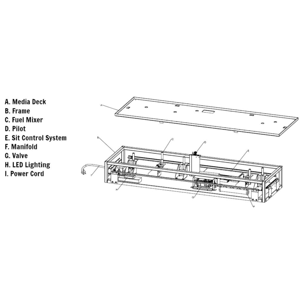 Grand Canyon Bedrock 48" Vented Traditional Drop-In Natural Gas Burner